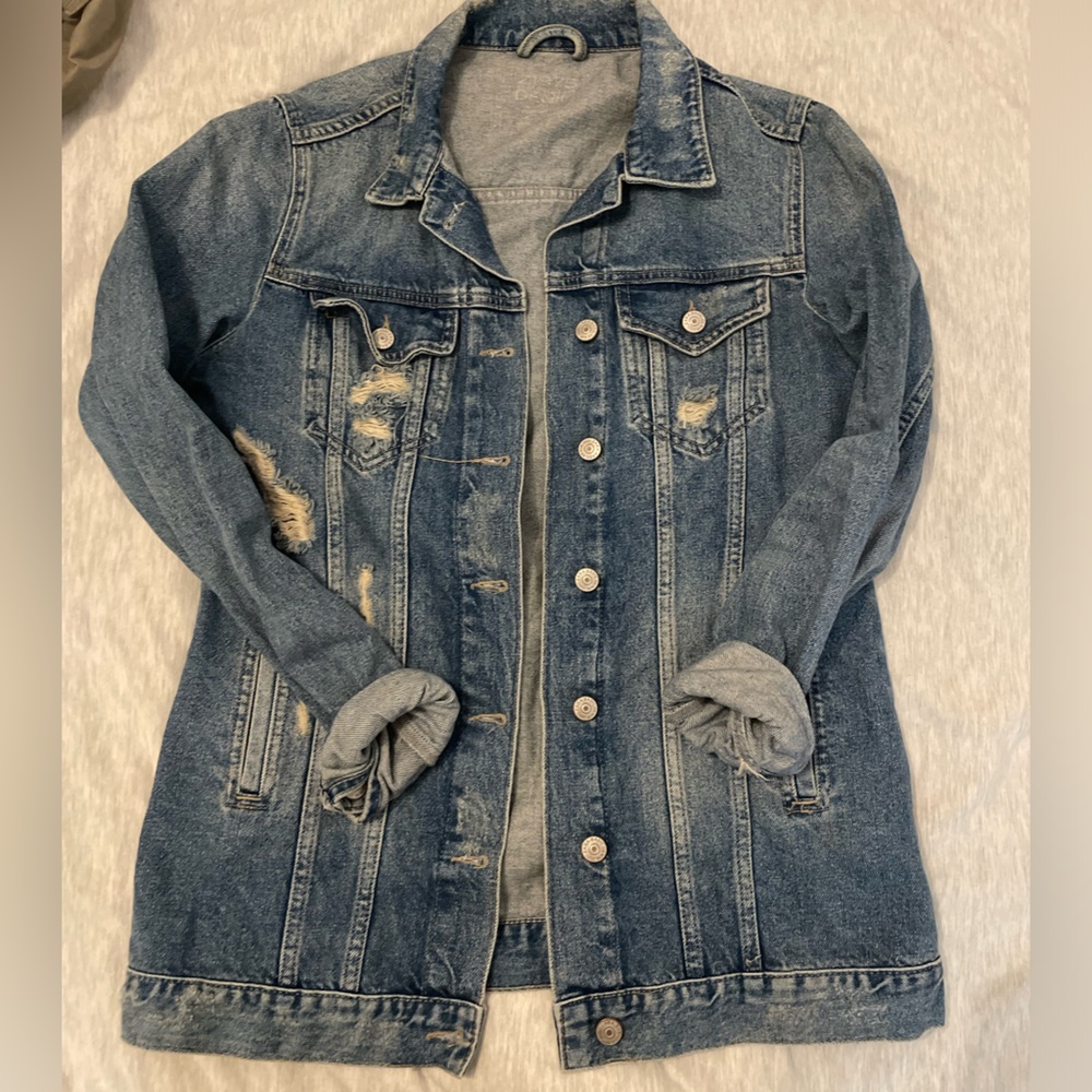 Zara distressed jean jacket